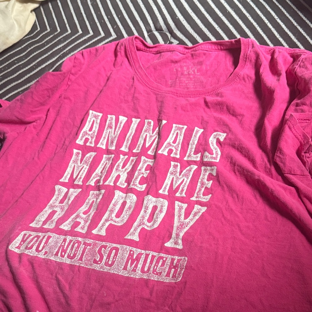 Pink Graphic Tee with Fun Slogan